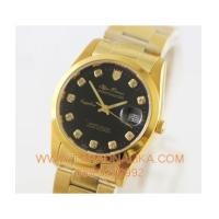 ราคา นาฬิกา Olym pianus sapphire 8934M-616 เรือนทอง หน้าปัดดำ (5981437)