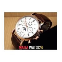ราคา M0428 นาฬิกา Patek Philippe Men Grand Complications 40 mm. PinkGold Chronograph Moon Sun (4781669)