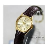 ราคา นาฬิกาข้อมือ Casio Lady Watch Leather Band Gold Tone Gold Dial LTP-1183Q-9ADF