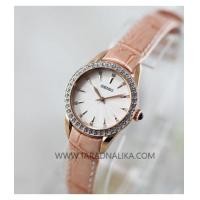 ราคา นาฬิกา SEIKO modern lady crystal ควอทซ์ SRZ388P1 สายหนัง pinkgold (4954781)
