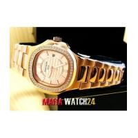 ราคา M0370 นาฬิกา Patek Philippe Ref.7010/1R Rose Gold Ladies\' Nautilus Diamond Dial Pink Mirror (4584991)