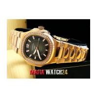 ราคา M0372 นาฬิกา Patek Philippe Ref.7010/1R Rose Gold Ladies\' Nautilus Diamond Dial Brown Mirror (4584979)