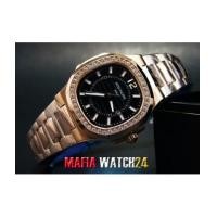 ราคา M0230 นาฬิกา Patek Philippe Ref.7010/1R Rose Gold Ladies\' Nautilus Diamond Black Mirror AA (4411049)