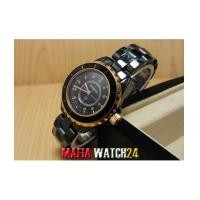 ราคา M0323 นาฬิกาChanel J12 Black Ceramic PINK GOLD AND DIAMONDS Unidirectional rotating bezel Diameter (4377767)