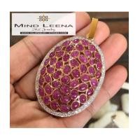 ราคา จี้ทับทิมพม่าล้อมเพชรแท้ 0.96cts. (7274598)