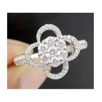 ราคา แหวน เพชร กระจุกดอกไม้ 7/0.30 ct ฝังเพชร 68/0.40 ct ทอง18K งานสวยมาก นน. 3.56 g (7245381)