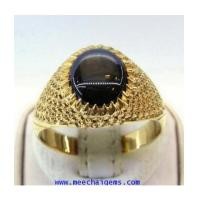 ราคา แหวนพลอยสตาร์ดำตัวเรือนลายฉลุสับปะรด (7243666)