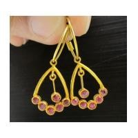 ราคา ต่างหู ห่วงทอง ทับทิม เจียร ระย้า ตุ้งติ้ง ทอง90 งานสวย น่ารักมาก นน. 2.60 g (7239865)