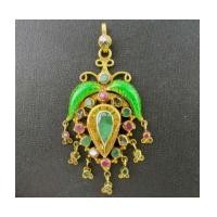 ราคา จี้ อุบะ 3 สี มรกต ทับทิม เพชรซีก ฉลุลาย ลงยา ทอง90 งานเก่า ทองโบราณ นน. 16.54 g (7170963)