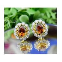 ราคา ต่างหูบุษราคัมบางกะจะล้อมเพชร (7100686)