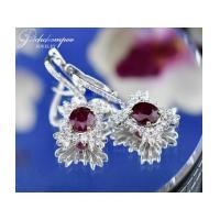 ราคา ต่างหูทับทิมพม่าตุ้งติ้งฝังเพชร (7100678)