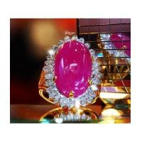 ราคา แหวนทับทิมพม่าเผาเก่า 30 กะรัตล้อมเพชร Emil (7114080)