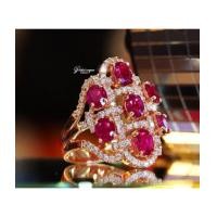 ราคา แหวนทับทิมพม่าฝังเพชรหน้ากว้าง (7114075)