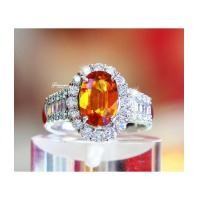 ราคา แหวนบุษราคัมบางกะจะ สี TOP ล้อมเพชร (7108450)