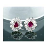 ราคา ต่างหูทับทิมสยาม ล้อมเพชรสองชั้น (7063478)