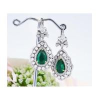 ราคา ต่างหูมรกตหยดน้ำ ตุ้งติ้งฝังเพชร (7044583)