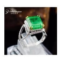 ราคา แหวนมรกตโคลัมเบีย 7 กะรัตล้อมเพชร (7100327)