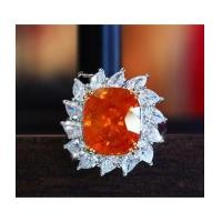 ราคา แหวนบุษราคัมบางกะจะ 9 กะรัตล้อมเพชรหยดน้ำ (7096608)