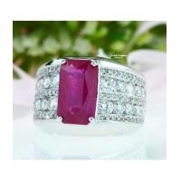 ราคา แหวนเพชรชาย ฝังทับทิมพม่า (7045613)