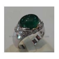 ราคา แหวนมรกตโคลัมเบียล้อมเพชรแท้ 0.70 cts.(งานสั่งทำ) (6158380)