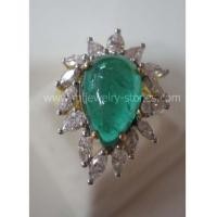 ราคา แหวนมรกตโคลัมเบียประดับเพชรแท้ (5374422)