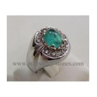 ราคา แหวนมรกตโคลัมเบียล้อมเพชรแท้เหลี่ยมลูกโลกแหวนโบราณ (4465099)