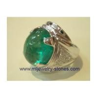 ราคา แหวนมรกตโคลัมเบียประดับเพชรแท้เบลเยี่ยมตัวเรือนทองคำขาว (3998696)