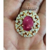 ราคา เข็มกลัดพลอยทับทิมประดับเพชรแท้ (7069393)