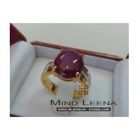 ราคา แหวนพลอยทับทิมพม่าประดับเพชรแท้น้ำหนัก 0.15 cts.(งานลูกค้าสั่งทำ) (7003529)