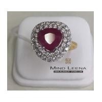 ราคา แหวนพลอยทับทิมพม่าประดับเพชรแท้ (6988725)