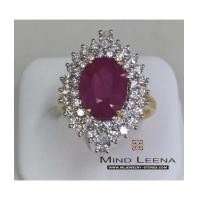 ราคา แหวนพลอยทับทิมพม่าประดับเพชรแท้ (6988711)