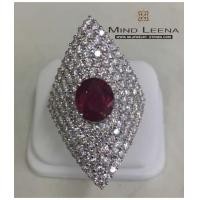 ราคา แหวนพลอยทับทิมพม่าประดับเพชรแท้ (6988695)