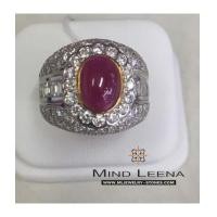 ราคา แหวนพลอยทับทิมพม่าประดับเพชรแท้ (6988675)