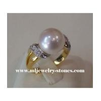ราคา แหวนไข่มุกแท้อันดามันประดับเพชร (5089576)