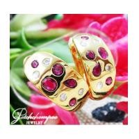 ราคา ต่างหูทับทิมสยามฝังเพชร (5750913)