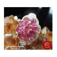 ราคา แหวนทับทิมพม่าล้อมเพชร (5060318)