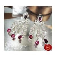 ราคา ต่างหูทับทิมสยามฝังเพชร (5021209)