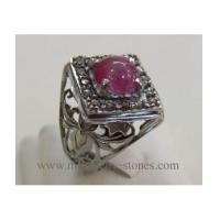 ราคา แหวนทับทิมล้อมเพชรแท้เหลี่ยมลูกโลกแหวนโบราณ (4465485)