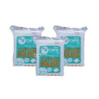 ราคา V-care วีแคร์ สำลีแผ่นไม่รีดขอบ50กรัม x 3 ห่อ (7217555)