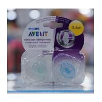 ราคา Avent เอเว้นท์ จุกหลอกแพคคู่ 0-6 เดือน Translucent เขียวฟ้า (7193834)