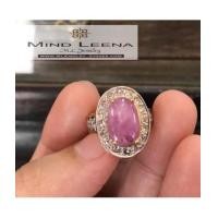 ราคา แหวนทับทิมกิมบ่เซี่ยงล้อมเพชรซีกเหลี่ยมลูกโลก (7247638)