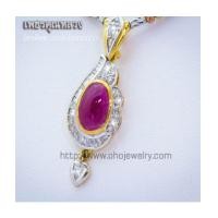 ราคา จี้ทับทิมพม่าล้อมเพชร สวยหรู..เพชรคัดสวย เล่นไฟระยิบระยับ (7224280)