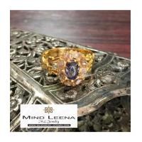 ราคา แหวนพลอยน้ำเงินล้อมเพชรซีกโบราณ (จินเจนอินตัน) (7153275)