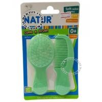 ราคา แปรงหวีผมเด็กเนเจอร์สไมล์ Natur CombBrush 85301 สีเขียว (4980549)