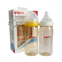 ราคา ขวดนมพีเจ้นเสมือนการให้นมมารดาแบบคอกว้างสีชา 8 ออนซ์ PPSU Pigeon SofTouch แพ็คคู่ เหลืองขาว (6696495)