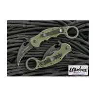 ราคา มีดคารัมบิท Fox 599 Folding Karambit Flipper Black N690Co Plain Blade, OD Green G10 Handles (599OD) (7220968)