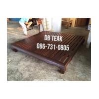 ราคา เตียงนอนไม้สัก ขาคู้ ขนาด 6 ฟุต พื้นระแนง (6549145)