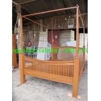 ราคา เตียงไม้สักหัวซี่ท้ายซี่ มีเสามุ้ง (5816617)