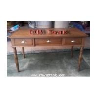 ราคา โต๊ะทำงานไม้สักขากลึง 3 ลิ้นชัก (3223474)