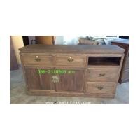 ราคา ตู้วางทีวีไม้สัก ตู้ไซด์บอร์ดไม้สัก ตู้เก็บของไม้สัก 4ลิ้นชัก 1 ช่องโล่ง 2 บานประตูติดทองเหลืองกลม (6602388)